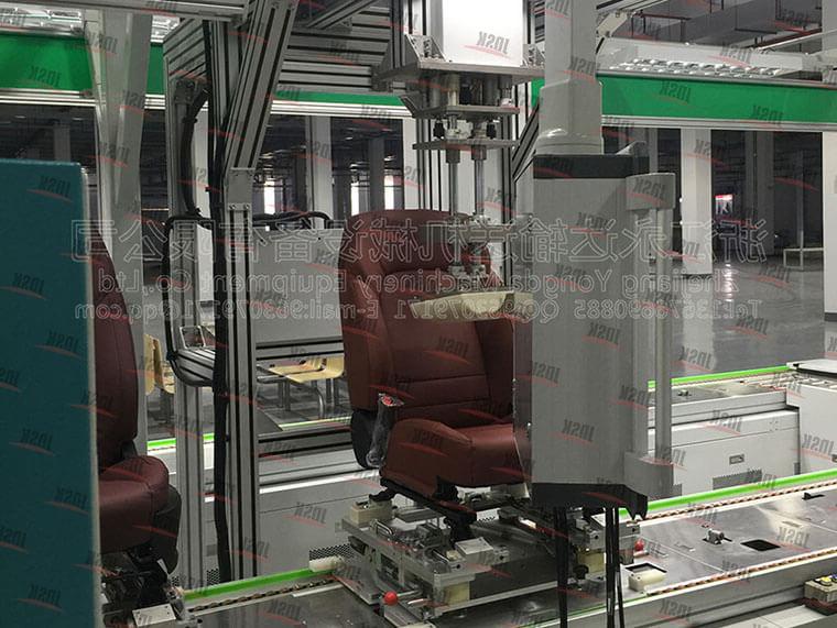 Bus seat assembly line